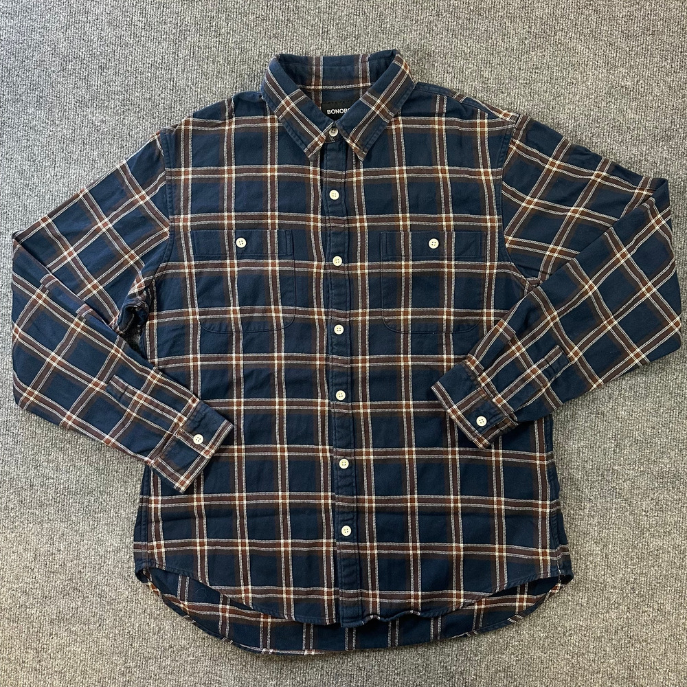 Bonobos Men’s Slim Fit Fireside Flannel Shirt 100% Cotton Cozy Plaid Shacket XL